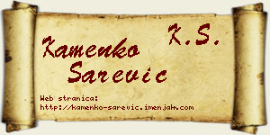 Kamenko Sarević vizit kartica